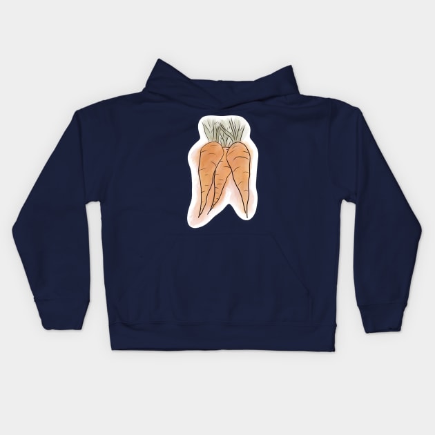 Watercolor Carrots Kids Hoodie by CorrieMick